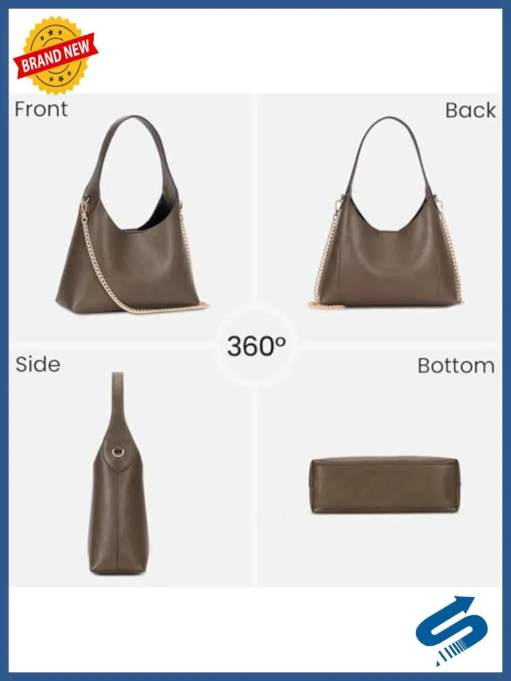 Small Hobo Bag for Women Faux Leather Shoulder Purse with Chain Crossbody Strap